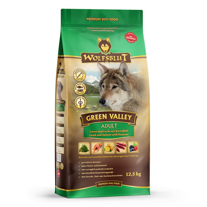 petspremium Wolfsblut Green Valley - Lamm und Lachs Adult Trockenfutter 12 5 kg