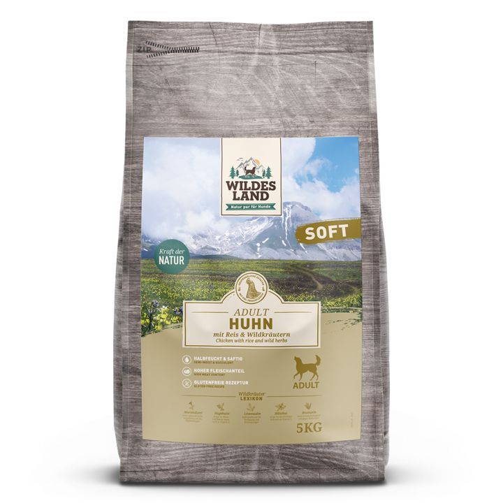 petspremium Wildes Land Huhn mit Reis und Wildkräutern Soft Adult Trockenfutter 30 kg