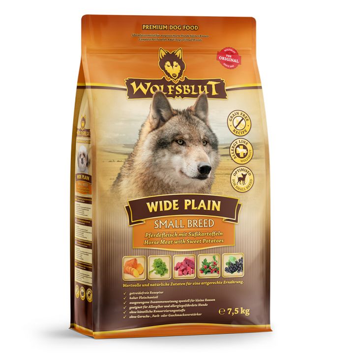 petspremium Wolfsblut Wide Plain - Pferdefleisch und Süßkartoffel Small Breed Trockenfutter 2 x 7 5 kg