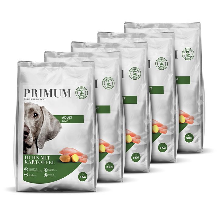 petspremium Primum Huhn mit Kartoffel Soft Trockenfutter 5 x 5 kg