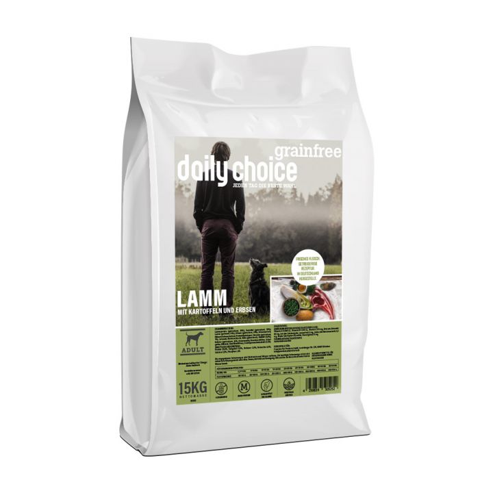 petspremium daily choice Lamm mit Kartoffeln und Erbsen Grainfree Trockenfutter 2 x 15 kg