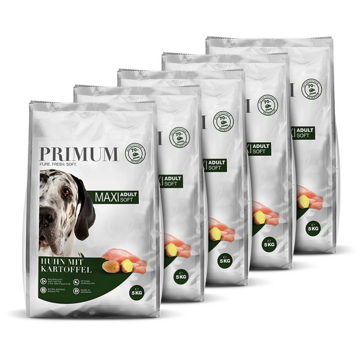 petspremium Primum MAXI Huhn mit Kartoffel Soft Trockenfutter 5 x 5 kg