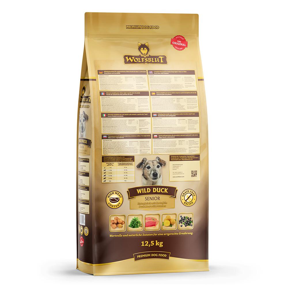 petspremium Wolfsblut Wild Duck - Ente und Kartoffel Senior Trockenfutter 12 5 kg Kauf eins, bekomm eins gratis