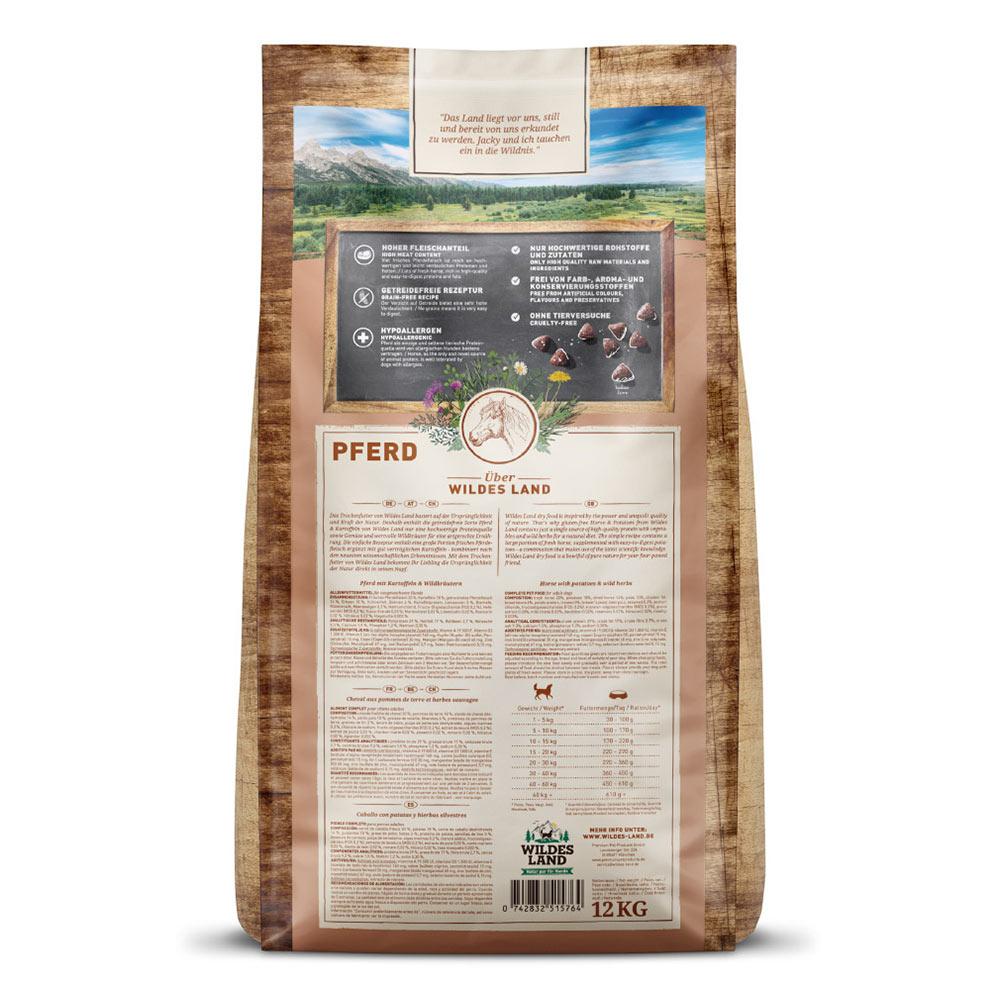 petspremium Wildes Land Pferd mit Kartoffeln und Wildkräutern Classic Adult Trockenfutter 2 x 12 kg Wochenangebot