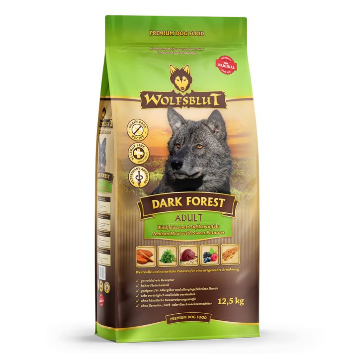 petspremium Wolfsblut Dark Forest - Wild und Süßkartoffel Adult Trockenfutter 2 x 12 5 kg