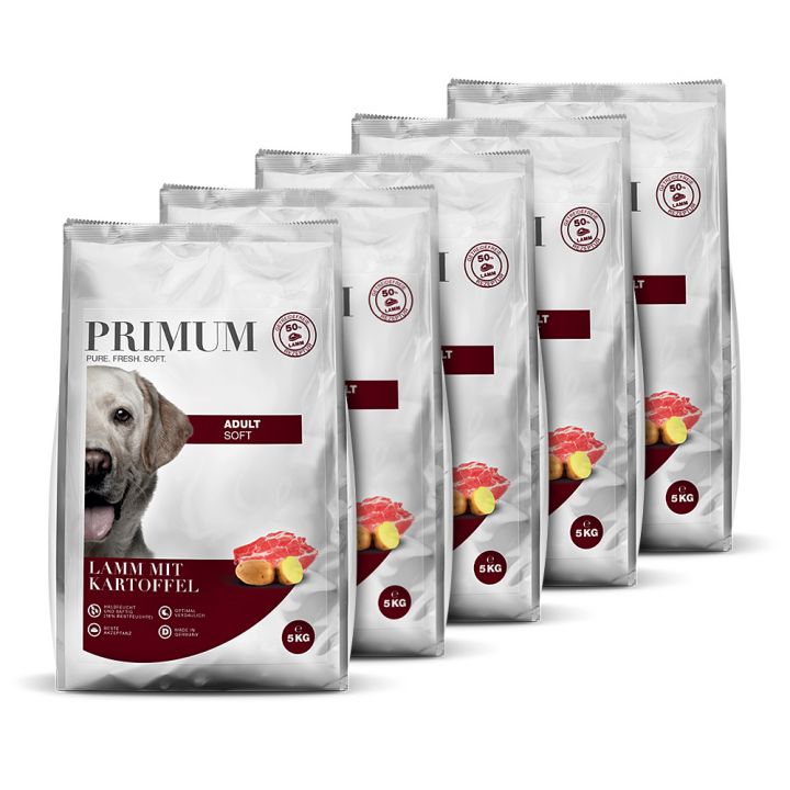 petspremium Primum Lamm mit Kartoffel Soft Trockenfutter 5 x 5 kg