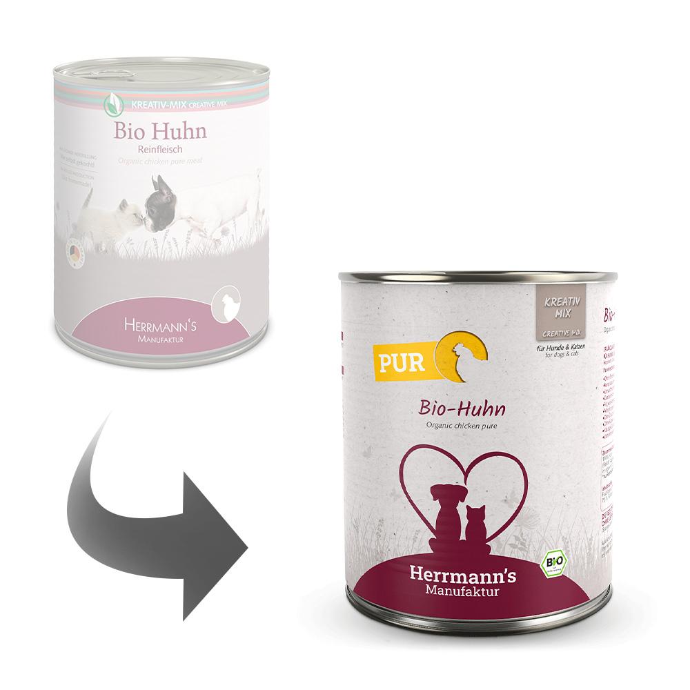petspremium Herrmann's Bio Huhn Reinfleisch Kreativ-Mix Ergänzung Nassfutter 24 x 800 g Bis zu 65% Rabatt