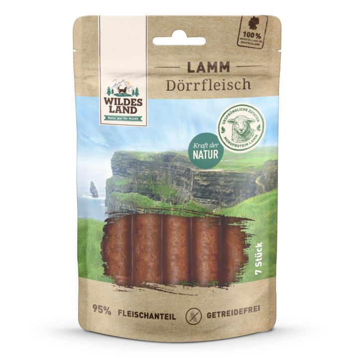 petspremium Wildes Land Lamm Dörrfleisch Snack 7 Stück