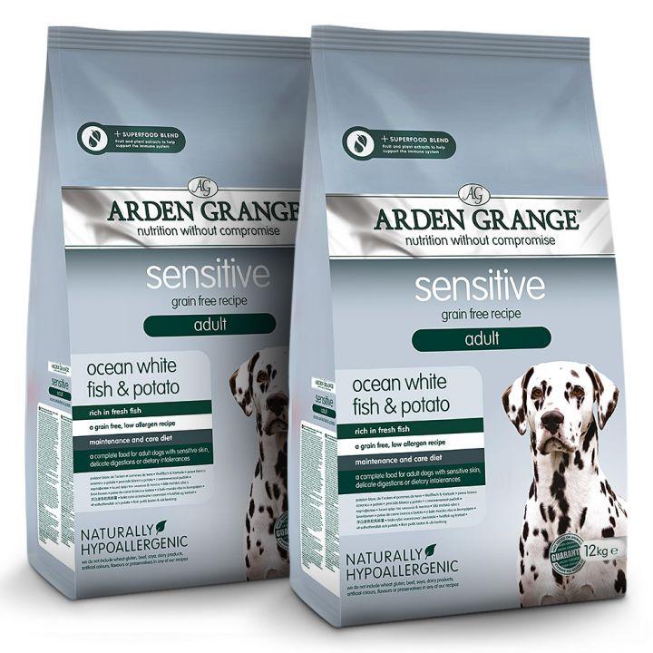 petspremium Arden Grange Adult mit frischem ozeanischem Weißfisch & Kartoffel getreidefrei Grainfree Trockenfutter 2 x 12 kg