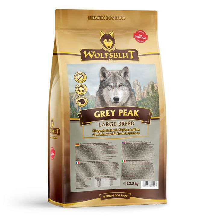 petspremium Wolfsblut Grey Peak - Ziegenfleisch und Süßkartoffel Large Breed Trockenfutter 12 5 kg