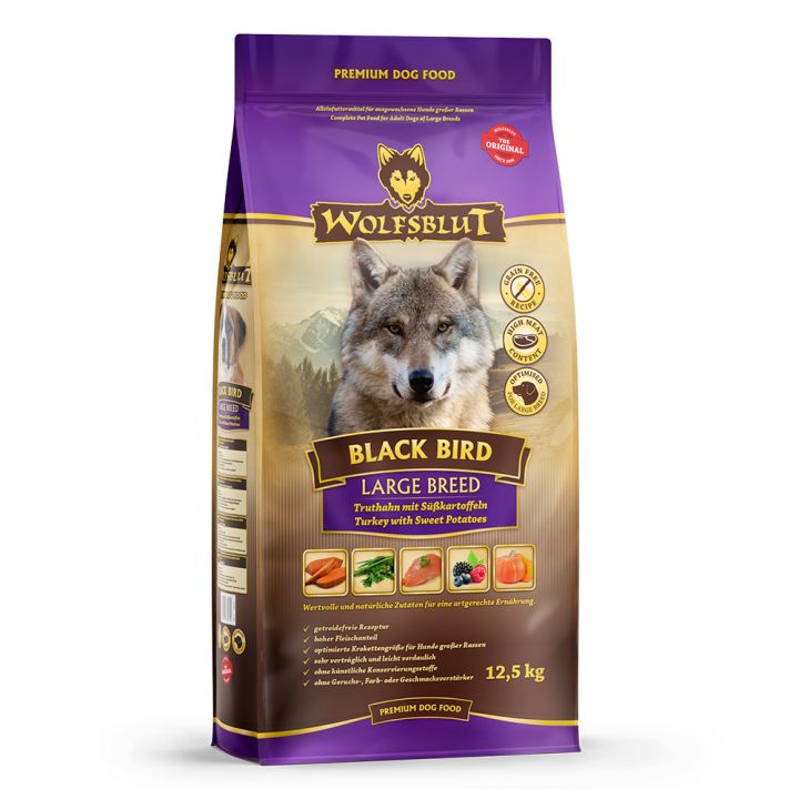 petspremium Wolfsblut Black Bird - Truthahn und Süßkartoffel Large Breed Trockenfutter 12 5 kg