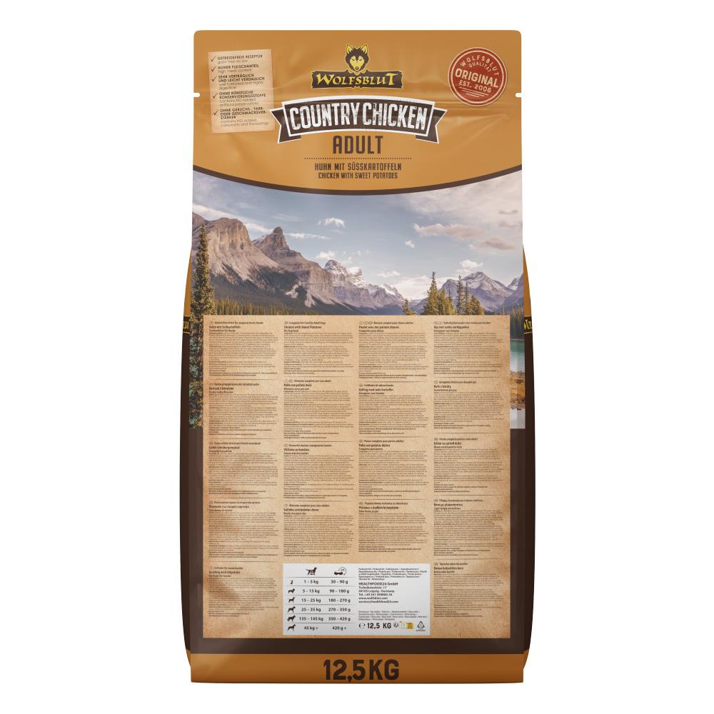 petspremium Wolfsblut Country Chicken - Huhn und Süßkartoffeln Adult Trockenfutter 12 5 kg Lagerräumung