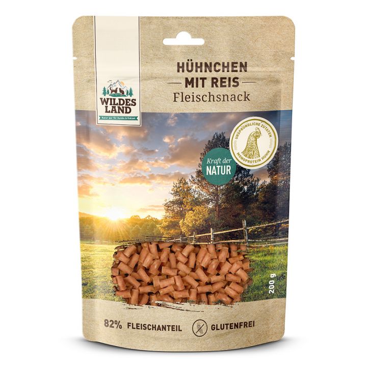 petspremium Wildes Land Hühnchen mit Reis Fleischsnacks Snack 8 x 200 g VIP-Rabatte