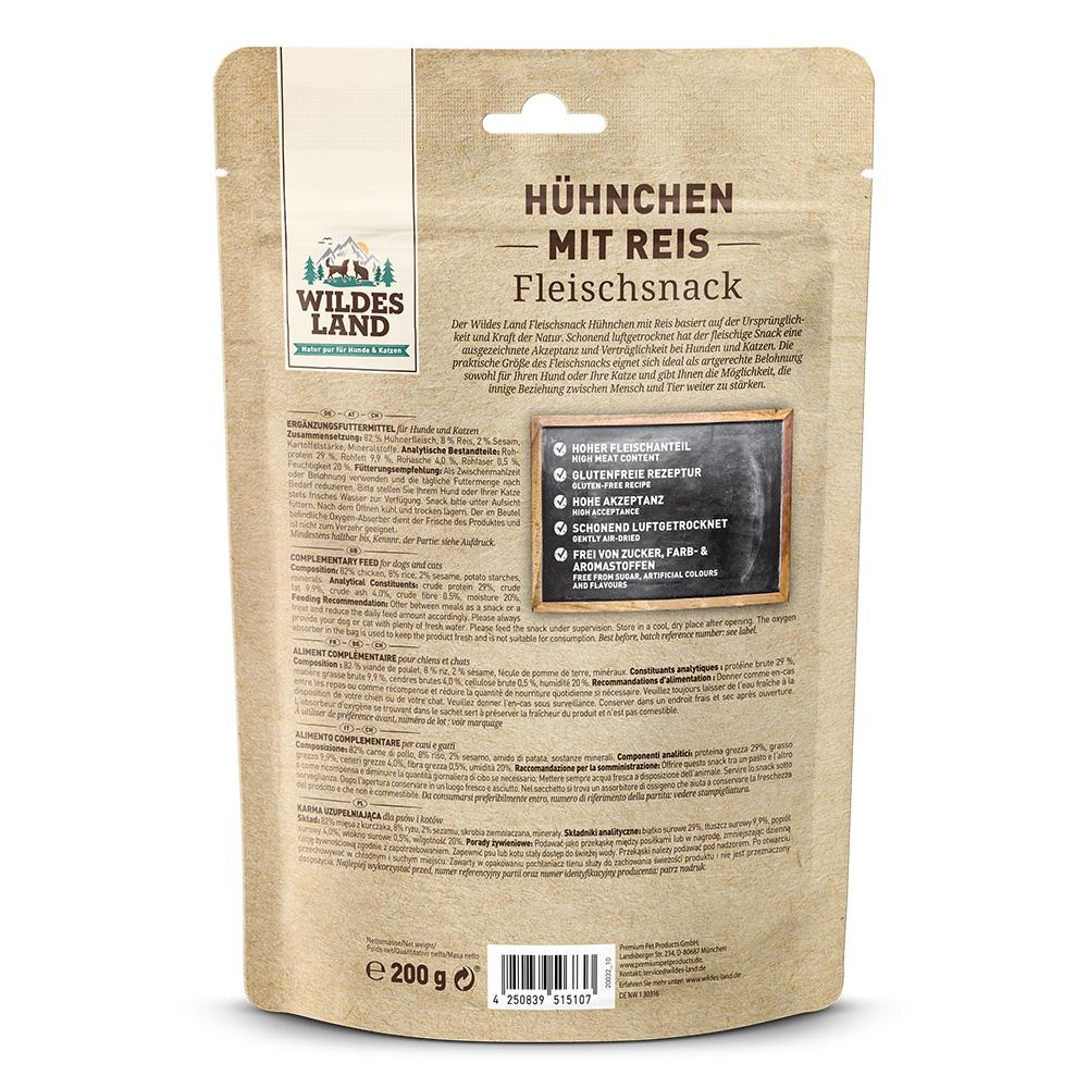 petspremium Wildes Land Hühnchen mit Reis Fleischsnacks Snack 8 x 200 g VIP-Rabatte