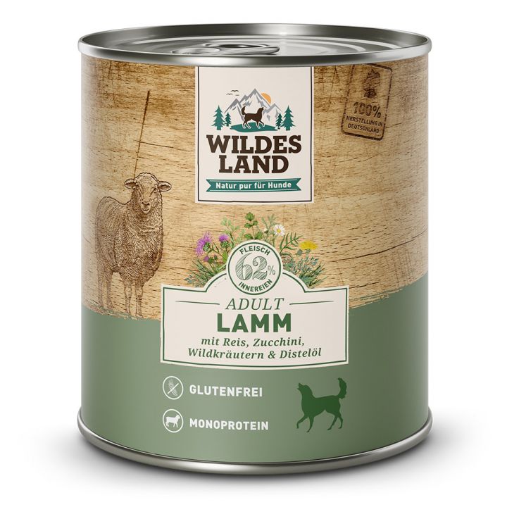 petspremium Wildes Land Lamm mit Reis Zucchini Wildkräutern und Distelöl Classic Adult Nassfutter 6 x 800 g Speichern exportieren