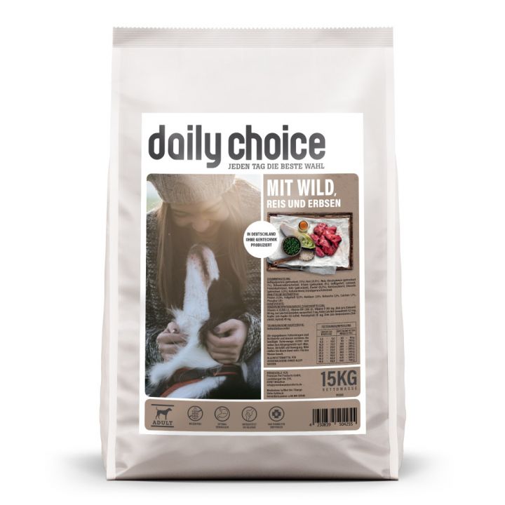 petspremium daily choice mit Wild Reis und Erbsen Basic Trockenfutter 2 x 15 kg