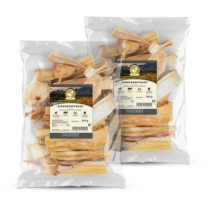 petspremium Natural Rinderkopfhaut Snack 2 x 500 g