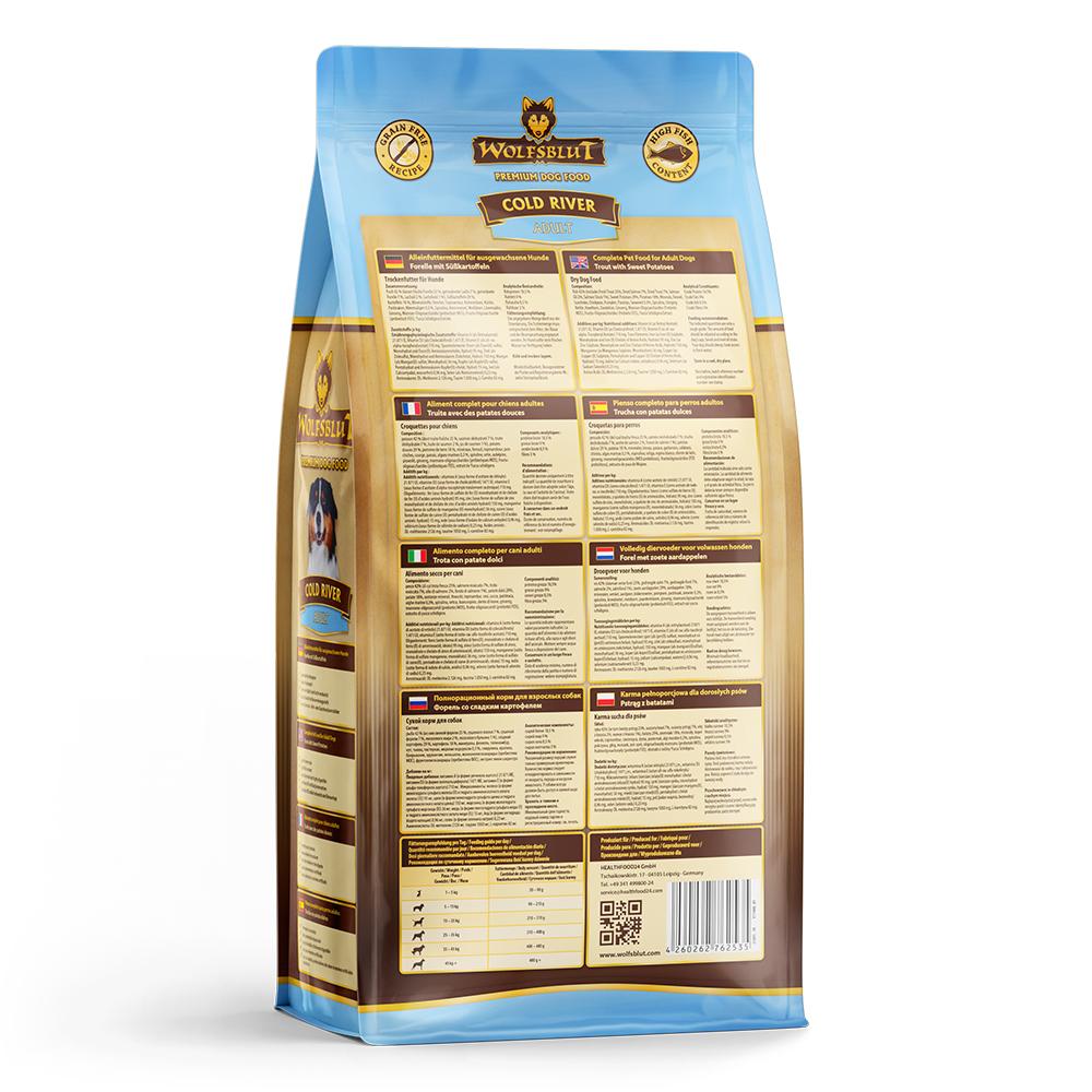 petspremium Wolfsblut Cold River - Forelle und Süßkartoffel Adult Trockenfutter 3 x 2 kg Fabrik Onlineshop