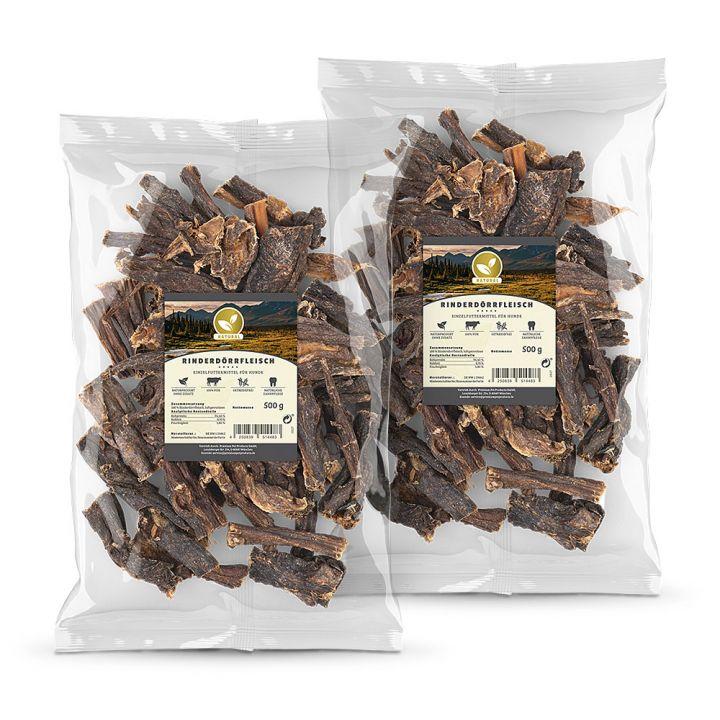 petspremium Natural Rinderdörrfleisch Snack 2 x 500 g