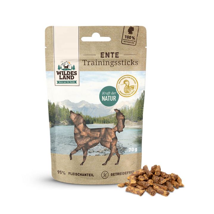 petspremium Wildes Land Ente Trainingssticks Snack 8 x 70 g