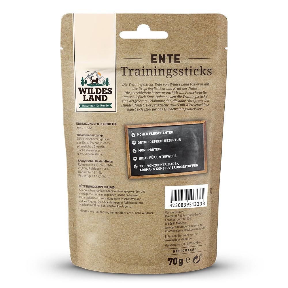 petspremium Wildes Land Ente Trainingssticks Snack 8 x 70 g Neuheiten