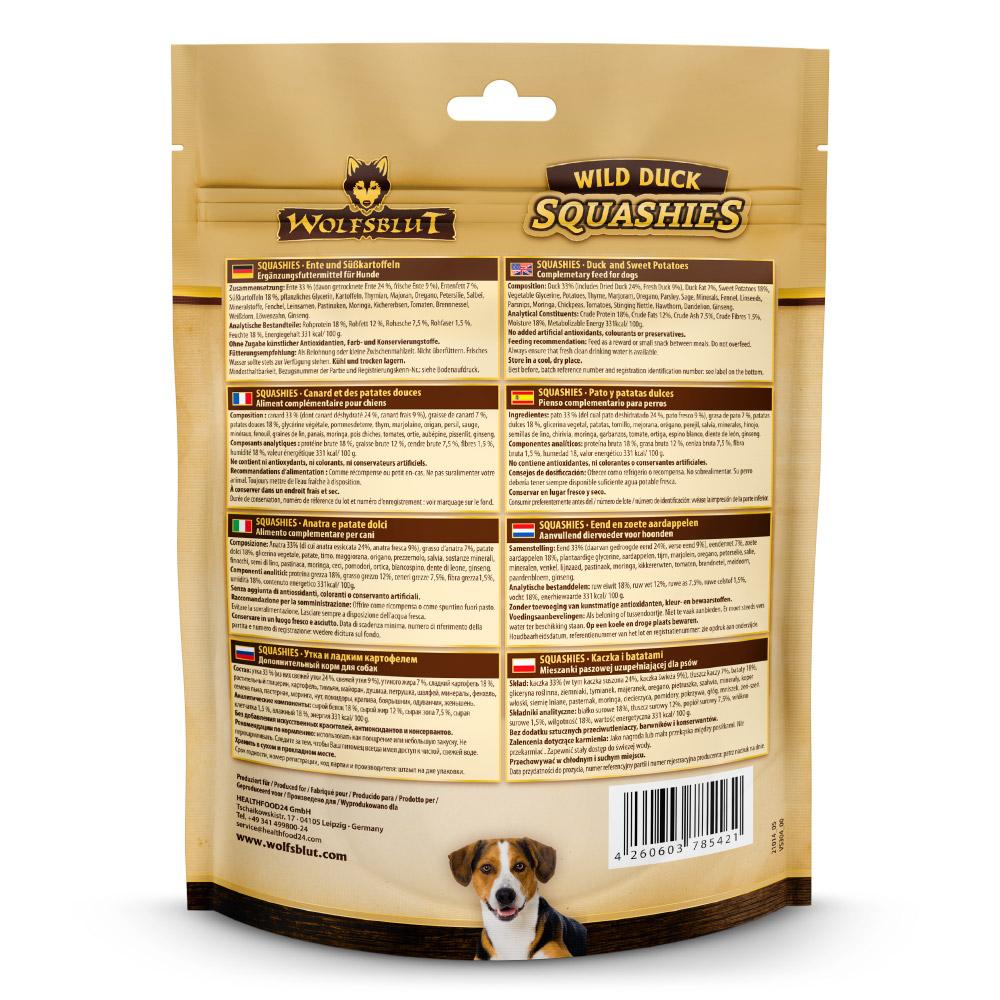 petspremium Wolfsblut Wild Duck - Ente und Süßkartoffel Squashies Snack 6 x 300 g Tägliche Deals