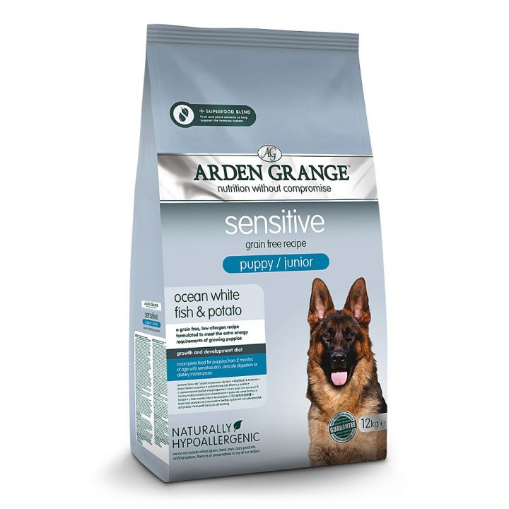 petspremium Arden Grange Puppy / Junior Ozeanischer Weißfisch & Kartoffel getreidefrei Sensitive Trockenfutter 12 kg