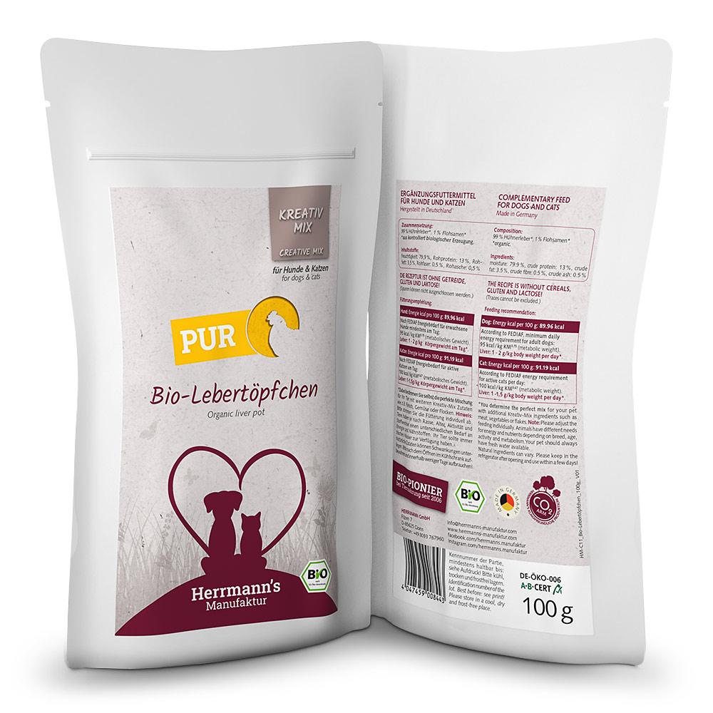 petspremium Herrmann's Bio Lebertöpfchen Kreativ-Mix Ergänzung Nassfutter 20 x 100 g Outlet