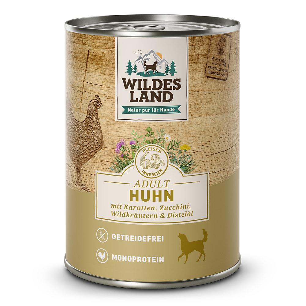 petspremium Wildes Land Huhn mit Karotten Zucchini Wildkräutern und Distelöl Classic Adult Nassfutter 6 x 400 g Sonderangebot