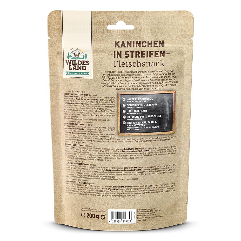 petspremium Wildes Land Kaninchenfleisch in Streifen Fleischsnacks Snack 8 x 200 g Flash Sale