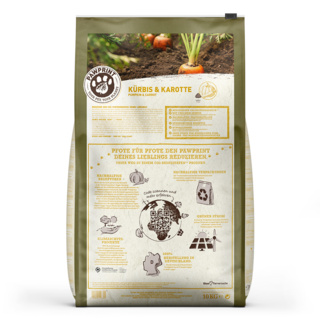 petspremium Wildes Land PAWPRINT VEGGIE Kürbis & Karotte mit frischem Gemüse & Wildkräutern Adult Trockenfutter 10 kg Muttertagsangebot