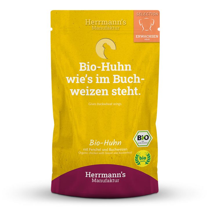 petspremium Herrmann's Bio Huhn mit Fenchel und Buchweizen Selection Adult Nassfutter 30 x 150 g