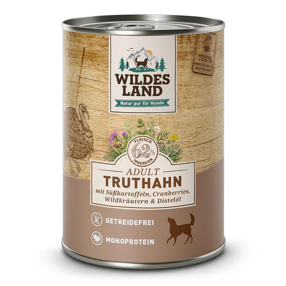 petspremium Wildes Land Truthahn mit Süßkartoffel Cranberries Wildkräutern und Distelöl Classic Adult Nassfutter 6 x 400 g Neuheiten