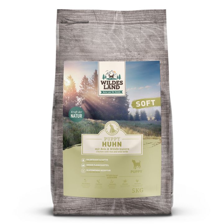 petspremium Wildes Land Huhn mit Reis und Wildkräutern Soft Puppy Trockenfutter 3 x 5 kg