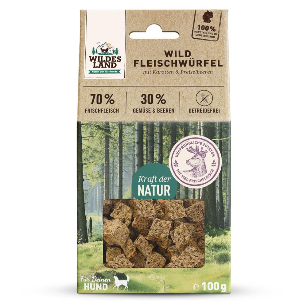petspremium Wildes Land Wild Fleischwürfel Snack 6 x 100 g Nur noch ein Tag übrig