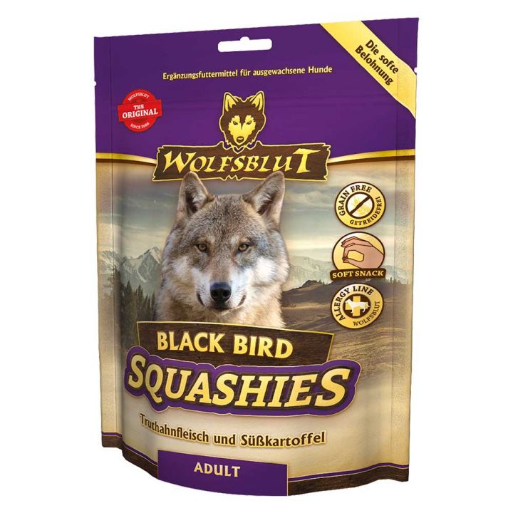 petspremium Wolfsblut Black Bird - Truthahnfleisch und Süßkartoffel Squashies Snack 300 g