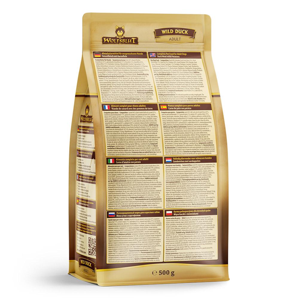 petspremium Wolfsblut Wild Duck - Ente und Kartoffel Adult Trockenfutter 500 g Riesige Rabatte