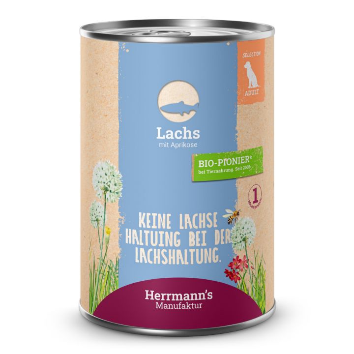 petspremium Herrmann's Lachs mit Aprikose Selection Adult Nassfutter 12 x 400 g