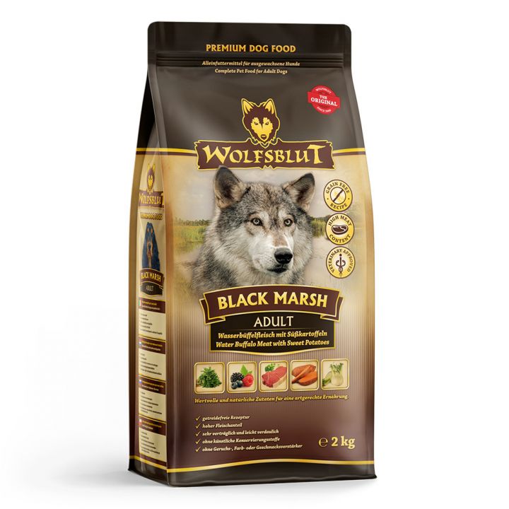 petspremium Wolfsblut Black Marsh - Wasserbüffel mit Süßkartoffel Adult Trockenfutter 2 kg Speichern exportieren
