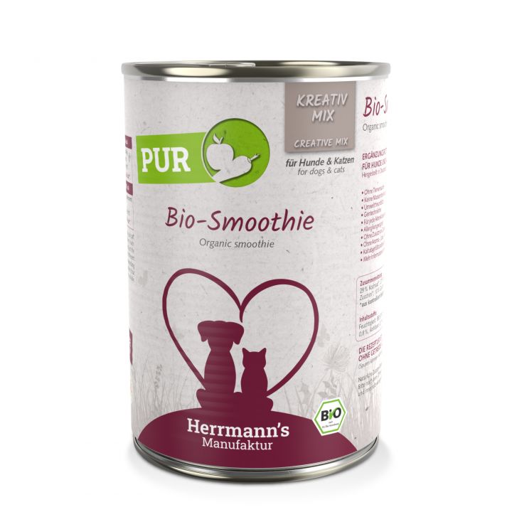 petspremium Herrmann's Bio Smoothie Kreativ-Mix Ergänzung Nassfutter 24 x 400 g