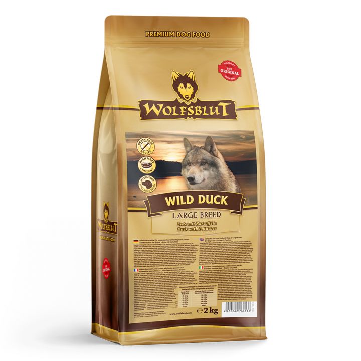 petspremium Wolfsblut Wild Duck - Ente und Kartoffel Large Breed Trockenfutter 2 kg