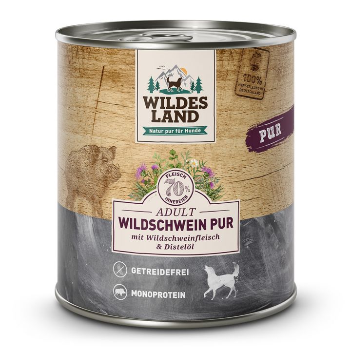 petspremium Wildes Land Wildschwein mit Distelöl PUR Adult Nassfutter 6 x 800 g
