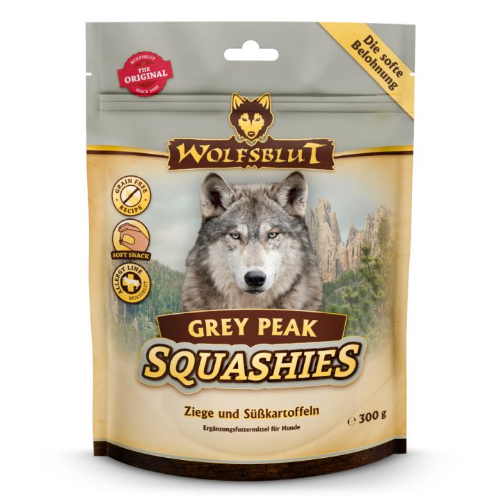 petspremium Wolfsblut Grey Peak - Ziegenfleisch und Süßkartoffel Squashies Snack 300 g