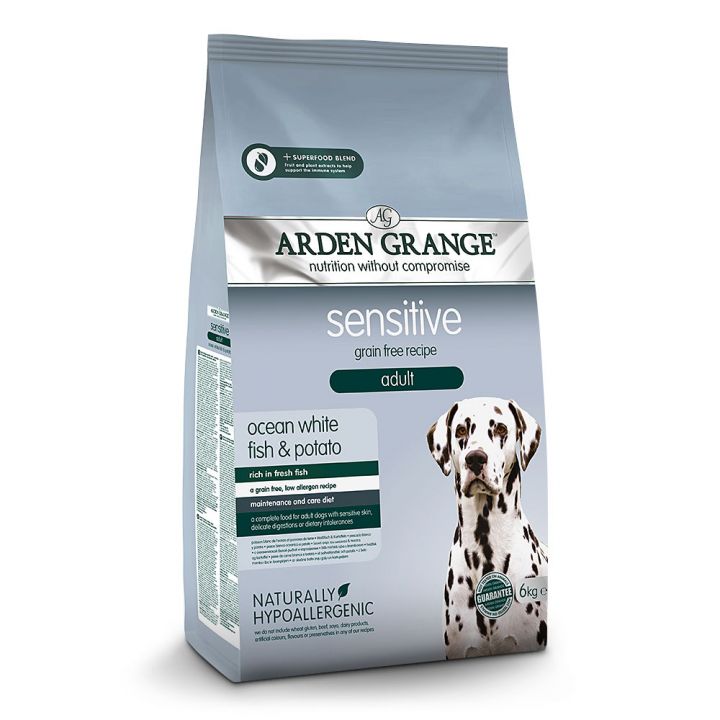 petspremium Arden Grange Adult mit frischem ozeanischem Weißfisch & Kartoffel getreidefrei Grainfree Trockenfutter 6 kg