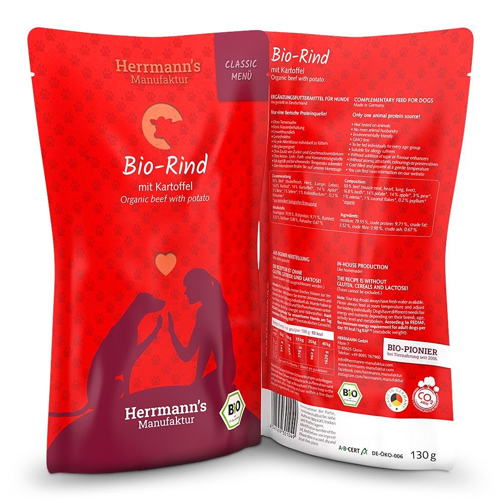 petspremium Herrmann's Bio-Rind mit Kartoffeln Classic Nassfutter 24 x 130 g Online Outlet