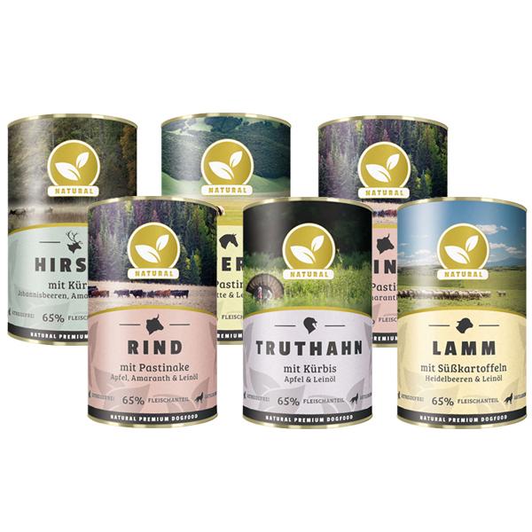 petspremium Natural Probe-Paket Hund Nassfutter 6 x 800 g