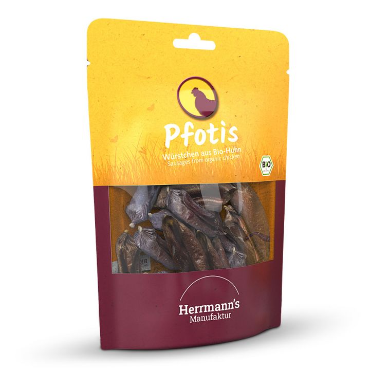 petspremium Herrmann's Bio Hühnerwürstchen Pfotis Snack 6 x 80 g