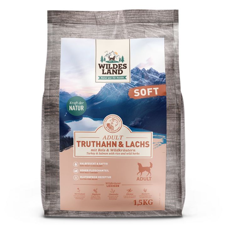 petspremium Wildes Land Truthahn und Lachs mit Reis und Wildkräutern Soft Adult Trockenfutter 1 5 kg Bis zu 55% Rabatt