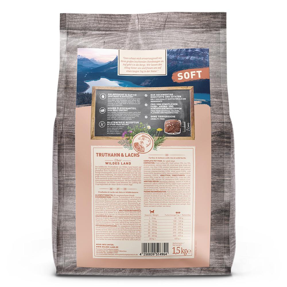 petspremium Wildes Land Truthahn und Lachs mit Reis und Wildkräutern Soft Adult Trockenfutter 1 5 kg Bis zu 55% Rabatt