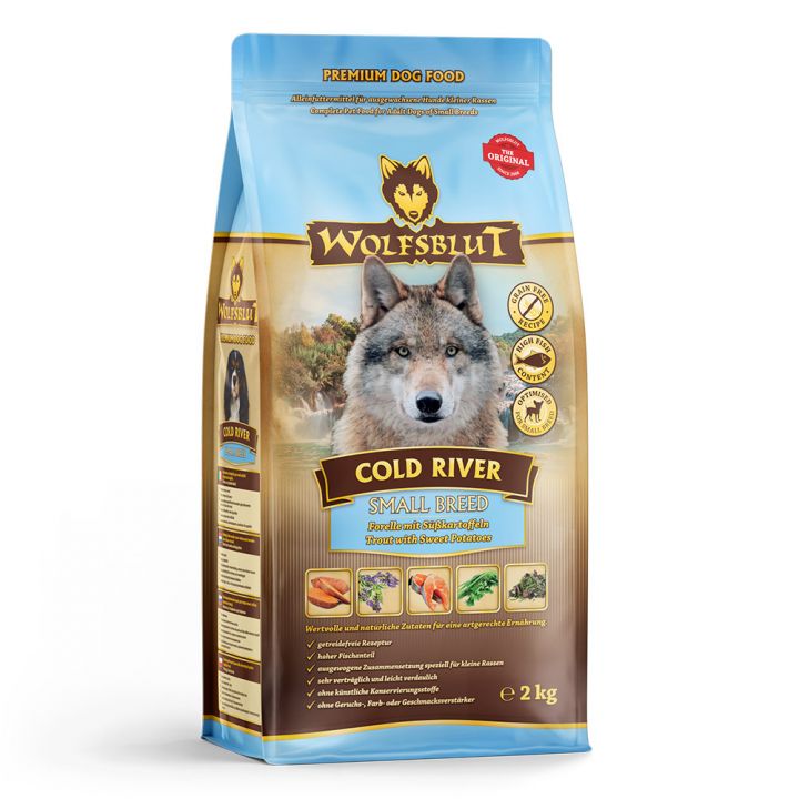 petspremium Wolfsblut Cold River - Forelle und Süßkartoffel Small Breed Trockenfutter 2 kg